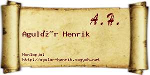 Agulár Henrik névjegykártya